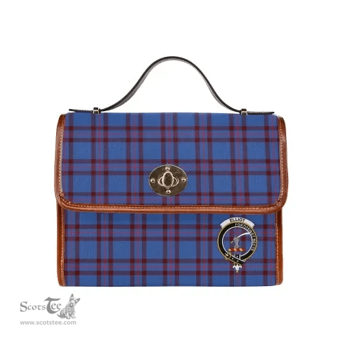Scottish Canvas Bag Elliot Clan Clan Tartan Waterproof Canvas Bag - Crest Classic Scottish Plaid Tartan Plaid