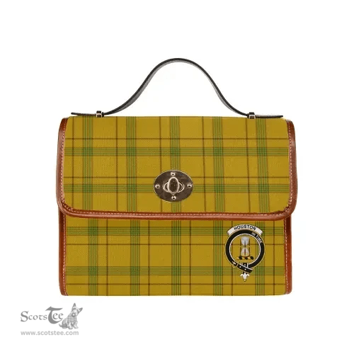 Scottish Canvas Bag Houston Clan Clan Tartan Waterproof Canvas Bag - Crest Classic Scottish Plaid Tartan Plaid