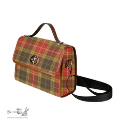 Scottish Canvas Bag Buchanan Old Set Weathered Clan Tartan Waterproof Canvas Bag - Classic Scottish Plaid Tartan Plaid