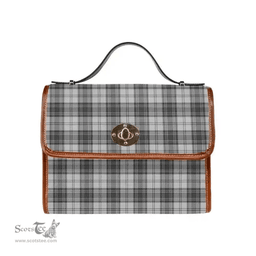 Scottish Canvas Bag Douglas Grey Modern Clan Tartan Waterproof Canvas Bag - Classic Scottish Plaid Tartan Plaid