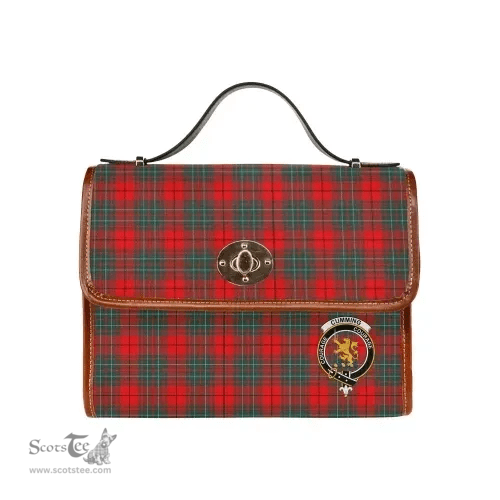Scottish Canvas Bag Cumming Clan Clan Tartan Waterproof Canvas Bag - Crest Classic Scottish Plaid Tartan Plaid
