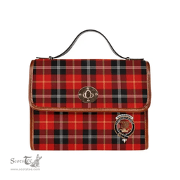 Scottish Canvas Bag Marjoribanks Clan Clan Tartan Waterproof Canvas Bag - Crest Classic Scottish Plaid Tartan Plaid