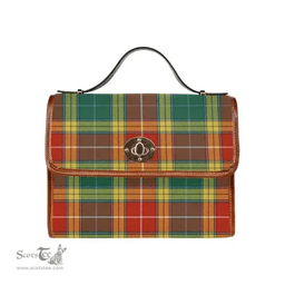 Scottish Canvas Bag Buchanan Old Sett Clan Tartan Waterproof Canvas Bag - Classic Scottish Plaid Tartan Plaid