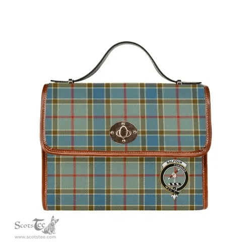 Scottish Canvas Bag Balfour Clan Clan Tartan Waterproof Canvas Bag - Crest Classic Scottish Plaid Tartan Plaid