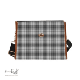 Scottish Canvas Bag Douglas Grey Modern Clan Tartan Waterproof Canvas Bag - Classic Scottish Plaid Tartan Plaid