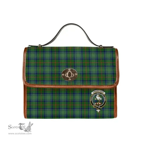 Scottish Canvas Bag Cranstoun Clan Clan Tartan Waterproof Canvas Bag - Crest Classic Scottish Plaid Tartan Plaid