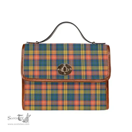 Scottish Canvas Bag Buchanan Ancient Clan Tartan Waterproof Canvas Bag - Classic Scottish Plaid Tartan Plaid