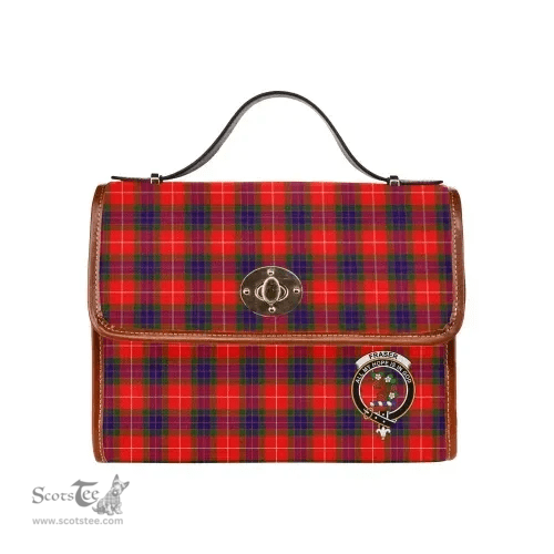Scottish Canvas Bag Fraser Clan Clan Tartan Waterproof Canvas Bag - Crest Classic Scottish Plaid Tartan Plaid