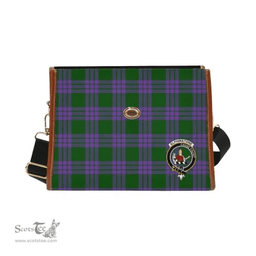 Scottish Canvas Bag Elphinstone Clan Clan Tartan Waterproof Canvas Bag - Crest Classic Scottish Plaid Tartan Plaid