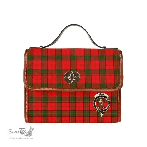 Scottish Canvas Bag Adair Clan Clan Tartan Waterproof Canvas Bag - Crest Classic Scottish Plaid Tartan Plaid