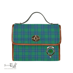 Scottish Canvas Bag Irvine Clan Clan Tartan Waterproof Canvas Bag - Crest Classic Scottish Plaid Tartan Plaid