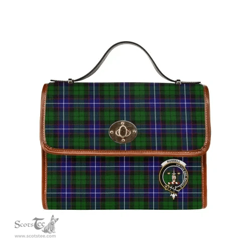 Scottish Canvas Bag Russell Clan Clan Tartan Waterproof Canvas Bag - Crest Classic Scottish Plaid Tartan Plaid