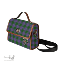 Scottish Canvas Bag Elphinstone Clan Clan Tartan Waterproof Canvas Bag - Crest Classic Scottish Plaid Tartan Plaid