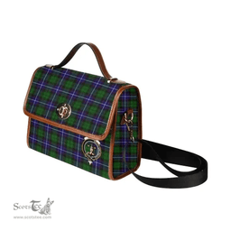 Scottish Canvas Bag Russell Clan Clan Tartan Waterproof Canvas Bag - Crest Classic Scottish Plaid Tartan Plaid