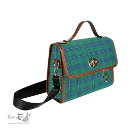 Scottish Canvas Bag Irvine Clan Clan Tartan Waterproof Canvas Bag - Crest Classic Scottish Plaid Tartan Plaid