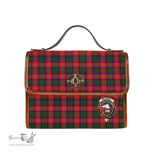 Scottish Canvas Bag Belshes Clan Clan Tartan Waterproof Canvas Bag - Crest Classic Scottish Plaid Tartan Plaid