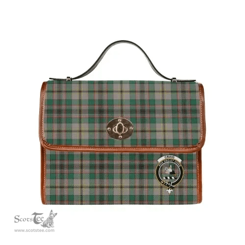Scottish Canvas Bag Craig Ancient Clan Clan Tartan Waterproof Canvas Bag - Crest Classic Scottish Plaid Tartan Plaid