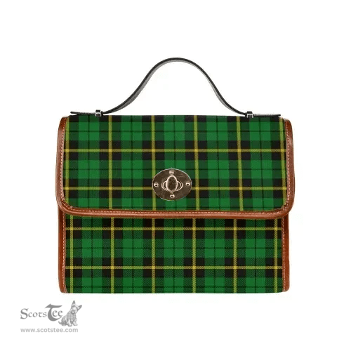 Scottish Canvas Bag Wallace Hunting Green Clan Tartan Waterproof Canvas Bag - Classic Scottish Plaid Tartan Plaid