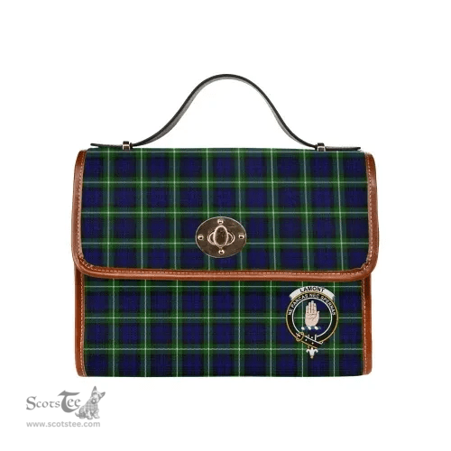 Scottish Canvas Bag Lamont Clan Clan Tartan Waterproof Canvas Bag - Crest Classic Scottish Plaid Tartan Plaid