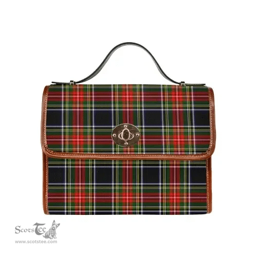 Scottish Canvas Bag Stewart Black Clan Tartan Waterproof Canvas Bag - Classic Scottish Plaid Tartan Plaid