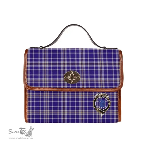 Scottish Canvas Bag Ochterlony Clan Clan Tartan Waterproof Canvas Bag - Crest Classic Scottish Plaid Tartan Plaid
