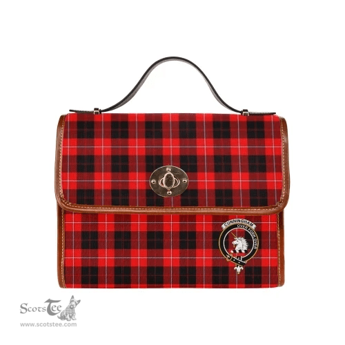 Scottish Canvas Bag Cunningham Clan Clan Tartan Waterproof Canvas Bag - Crest Classic Scottish Plaid Tartan Plaid