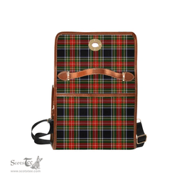 Scottish Canvas Bag Stewart Black Clan Tartan Waterproof Canvas Bag - Classic Scottish Plaid Tartan Plaid