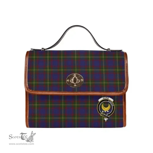 Scottish Canvas Bag Durie Clan Clan Tartan Waterproof Canvas Bag - Crest Classic Scottish Plaid Tartan Plaid