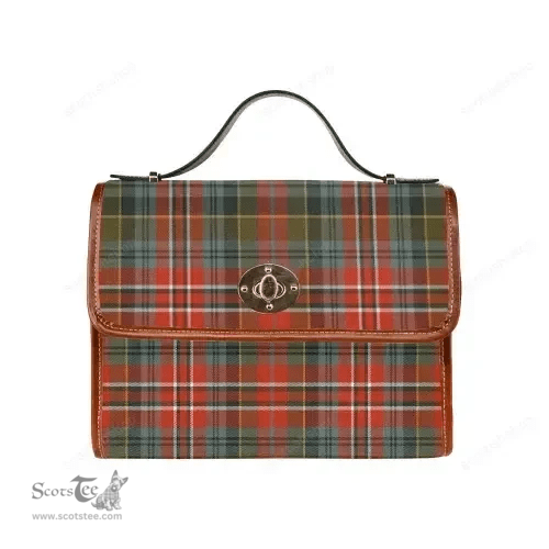 Scottish Canvas Bag MacPherson Weathered Clan Tartan Waterproof Canvas Bag - Classic Scottish Plaid Tartan Plaid