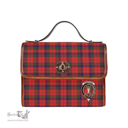 Scottish Canvas Bag Robertson (Clan Donnachaidh) Clan Clan Tartan Waterproof Canvas Bag - Crest Classic Scottish Plaid Tartan Plaid