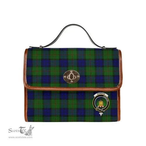 Scottish Canvas Bag Dundas Clan Clan Tartan Waterproof Canvas Bag - Crest Classic Scottish Plaid Tartan Plaid