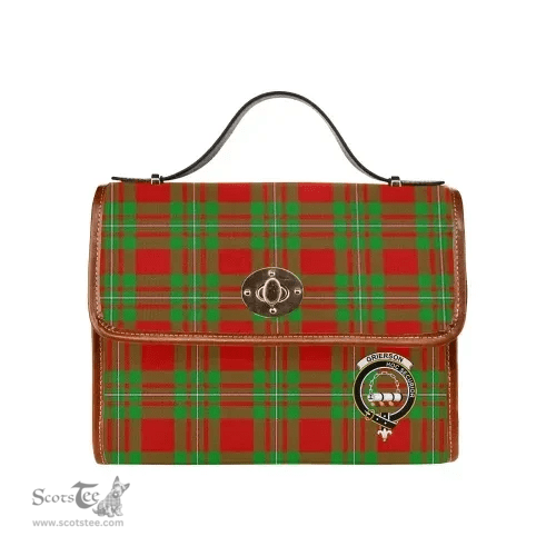 Scottish Canvas Bag Grierson Clan Clan Tartan Waterproof Canvas Bag - Crest Classic Scottish Plaid Tartan Plaid