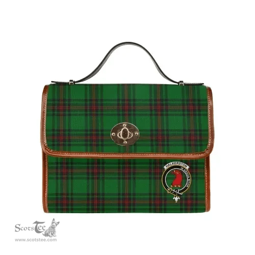 Scottish Canvas Bag Halkerston Clan Clan Tartan Waterproof Canvas Bag - Crest Classic Scottish Plaid Tartan Plaid