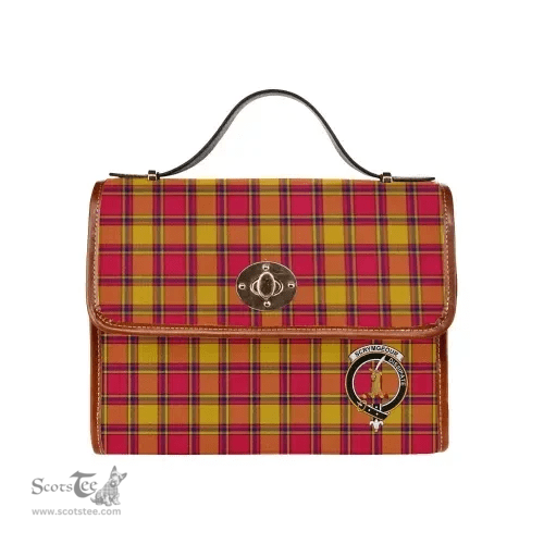 Scottish Canvas Bag Scrymgeour Clan Clan Tartan Waterproof Canvas Bag - Crest Classic Scottish Plaid Tartan Plaid