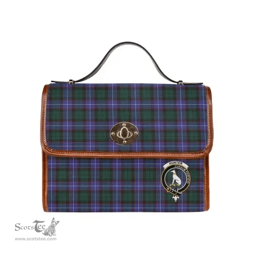 Scottish Canvas Bag Hunter Clan Clan Tartan Waterproof Canvas Bag - Crest Classic Scottish Plaid Tartan Plaid