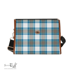 Scottish Canvas Bag Stewart Muted Blue Clan Tartan Waterproof Canvas Bag - Classic Scottish Plaid Tartan Plaid