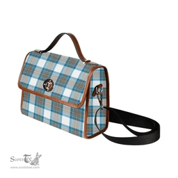 Scottish Canvas Bag Stewart Muted Blue Clan Tartan Waterproof Canvas Bag - Classic Scottish Plaid Tartan Plaid