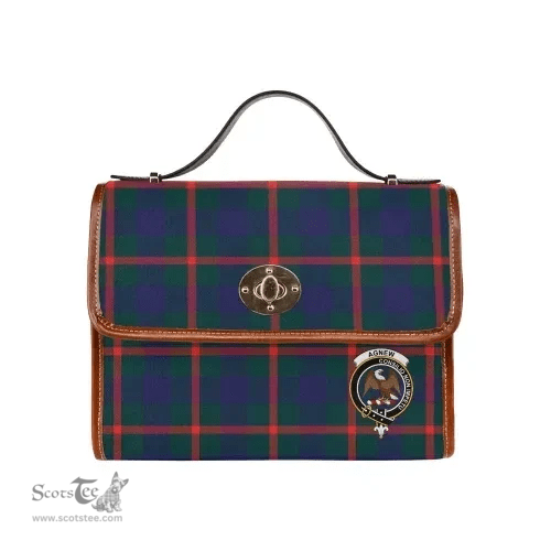Scottish Canvas Bag Agnew Clan Clan Tartan Waterproof Canvas Bag - Crest Classic Scottish Plaid Tartan Plaid
