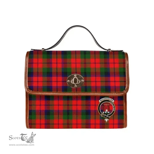 Scottish Canvas Bag MacNaughten Clan Clan Tartan Waterproof Canvas Bag - Crest Classic Scottish Plaid Tartan Plaid