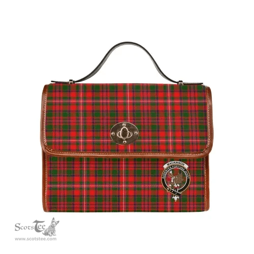 Scottish Canvas Bag MacKinnon Clan Clan Tartan Waterproof Canvas Bag - Crest Classic Scottish Plaid Tartan Plaid