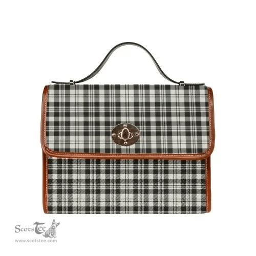 Scottish Canvas Bag Scott Black & White Ancient Clan Tartan Waterproof Canvas Bag - Classic Scottish Plaid Tartan Plaid