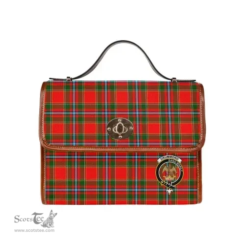 Scottish Canvas Bag Drummond Clan Clan Tartan Waterproof Canvas Bag - Crest Classic Scottish Plaid Tartan Plaid