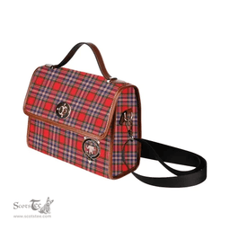 Scottish Canvas Bag MacFarlane Clan Clan Tartan Waterproof Canvas Bag - Crest Classic Scottish Plaid Tartan Plaid