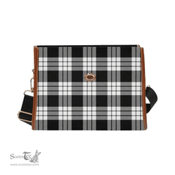 Scottish Canvas Bag MacFarlane Black & White Clan Tartan Waterproof Canvas Bag - Classic Scottish Plaid Tartan Plaid