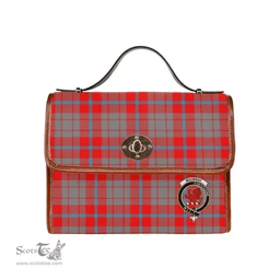 Scottish Canvas Bag Moubray Clan Clan Tartan Waterproof Canvas Bag - Crest Classic Scottish Plaid Tartan Plaid
