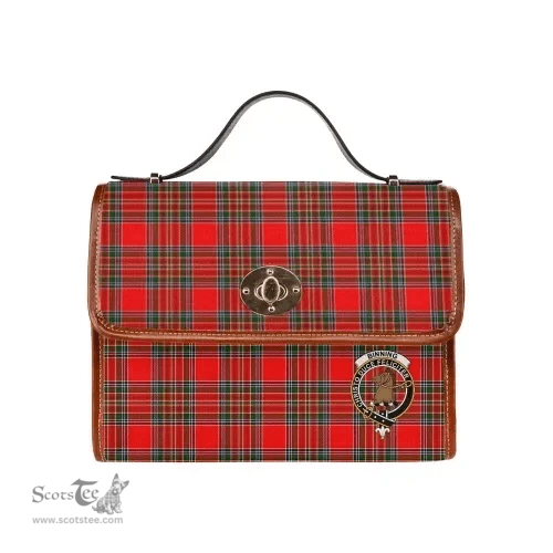 Scottish Canvas Bag Binning (of Wallifoord) Clan Clan Tartan Waterproof Canvas Bag - Crest Classic Scottish Plaid Tartan Plaid