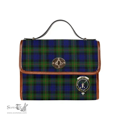 Scottish Canvas Bag Gunn Clan Clan Tartan Waterproof Canvas Bag - Crest Classic Scottish Plaid Tartan Plaid
