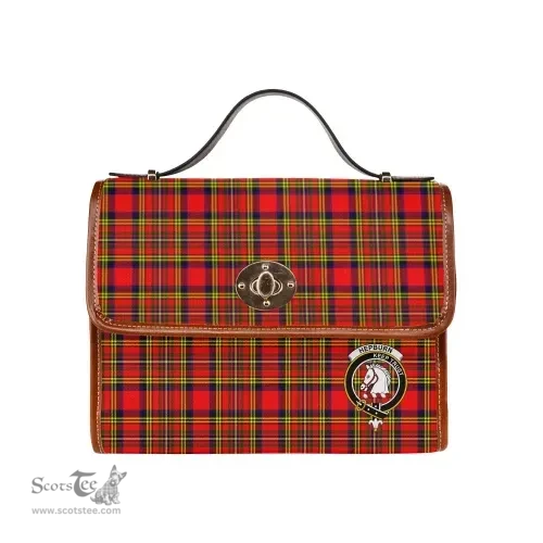 Scottish Canvas Bag Hepburn Clan Clan Tartan Waterproof Canvas Bag - Crest Classic Scottish Plaid Tartan Plaid