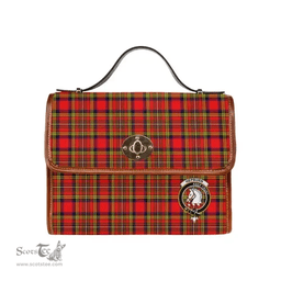 Scottish Canvas Bag Hepburn Clan Clan Tartan Waterproof Canvas Bag - Crest Classic Scottish Plaid Tartan Plaid
