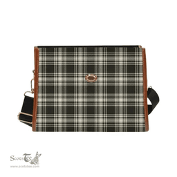 Scottish Canvas Bag Menzies Black & White Ancient Clan Tartan Waterproof Canvas Bag - Classic Scottish Plaid Tartan Plaid